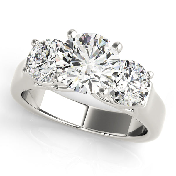 14K White Gold 1 CT Round Diamond Engagement Ring