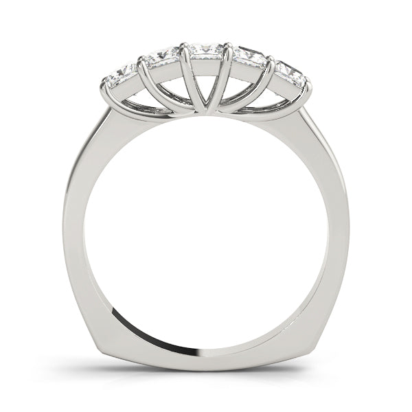 14K White Gold Square Diamond Wedding Ring