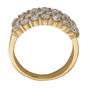 14K White Gold Multi-Diamond Pyramid Fashion Ring