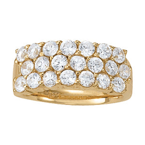 14K White Gold Multi-Diamond Pyramid Fashion Ring