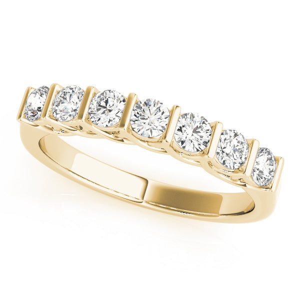 18K Yellow Gold Round Diamond Wedding Ring