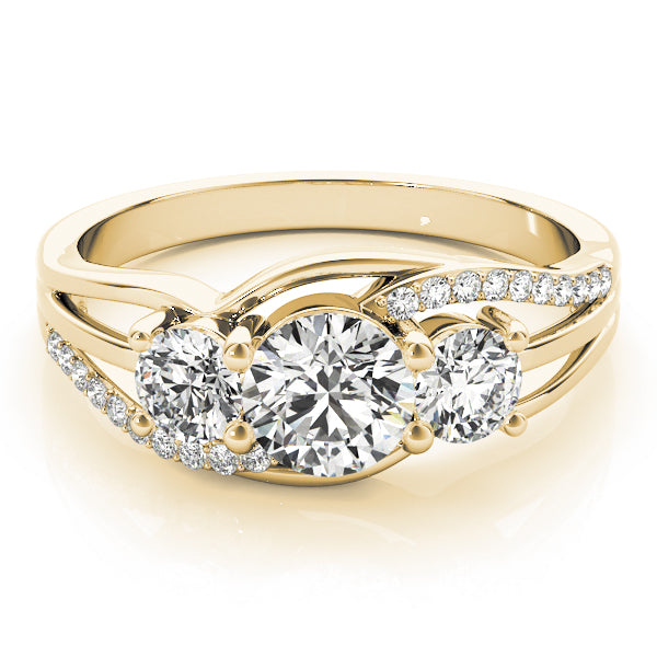 STYLE# 83825 - Round Three-Stone Diamond with Split-Shank Engagement Ring