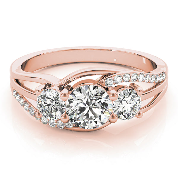 STYLE# 83825 - Round Three-Stone Diamond with Split-Shank Engagement Ring