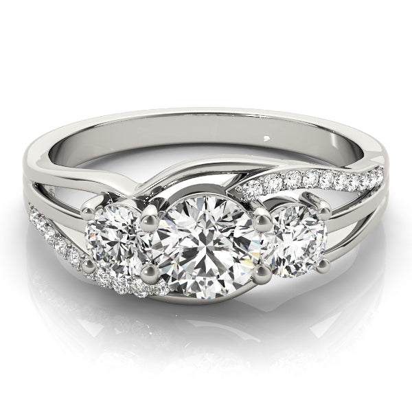 STYLE# 83825 - Round Three-Stone Diamond with Split-Shank Engagement Ring