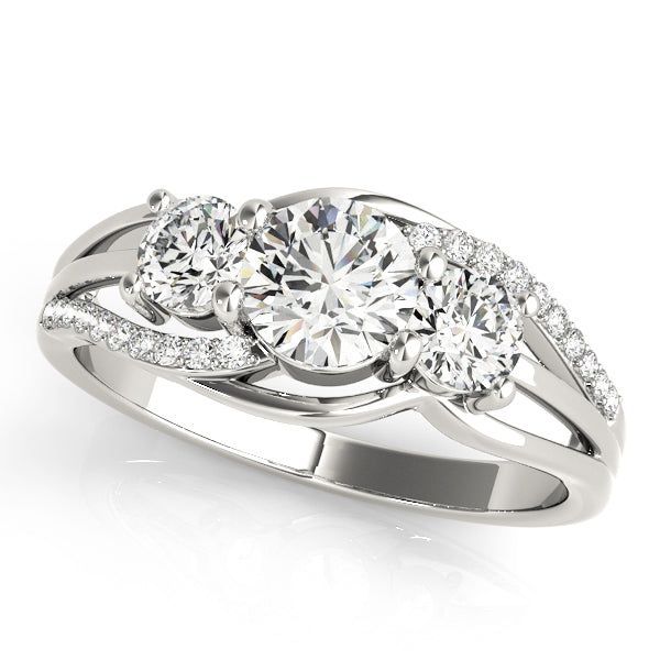 STYLE# 83825 - Round Three-Stone Diamond with Split-Shank Engagement Ring