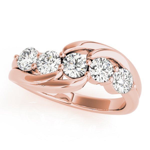 18K Rose Gold 1 ct Diamond Wedding Ring