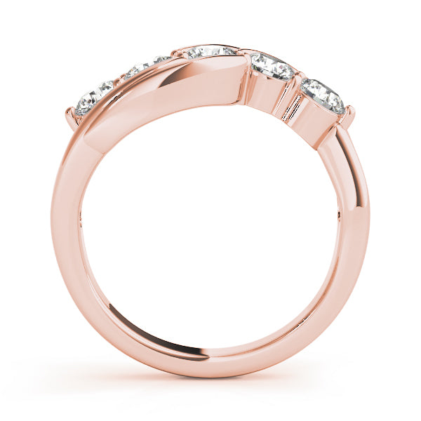 18K Rose Gold 1 ct Diamond Wedding Ring