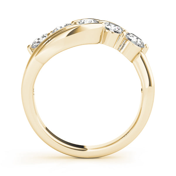 18K Yellow Gold 5-Stone Diamond Wedding Ring