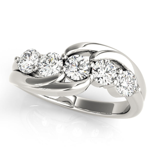 14K White Gold 1 CT Diamond Multi-Stone Wedding Band