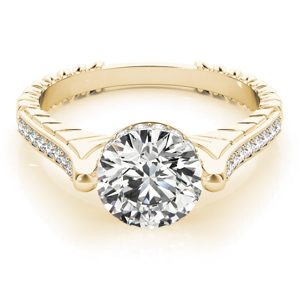 STYLE# 83868 - Vintage Antique Round Diamond Engagement Ring with Hidden Halo