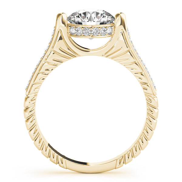 STYLE# 83868 - Vintage Antique Round Diamond Engagement Ring with Hidden Halo