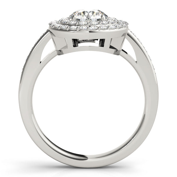 Round Double halo Channel Set Diamond Engagement Ring