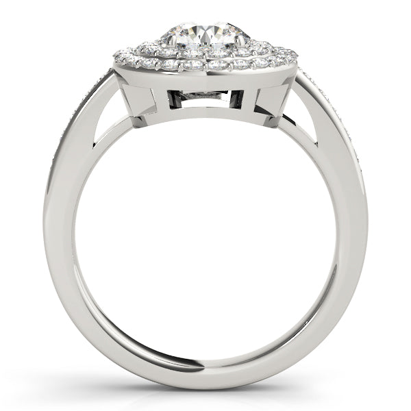 18K White Gold Diamond Halo Engagement Ring 1.5ctw