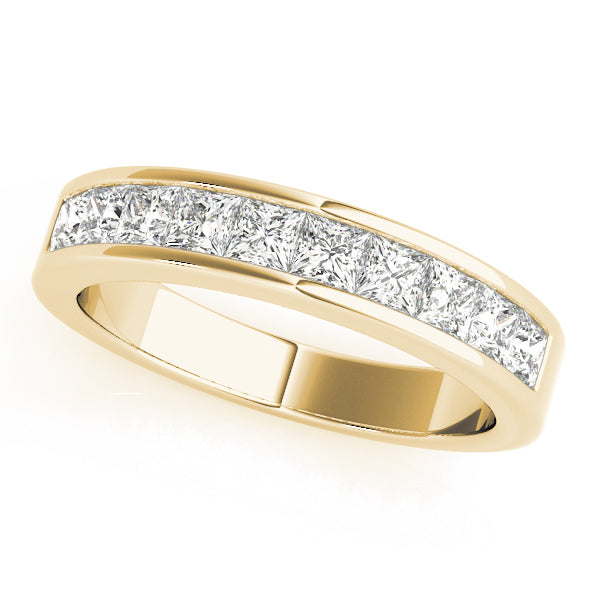 14K Yellow Gold Square Diamond Wedding Ring