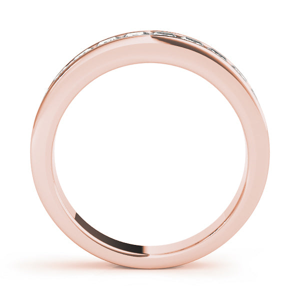 18K Rose Gold Square Diamond Wedding Ring