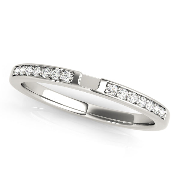 14K White Gold 0.12ctw Diamond Wedding Band