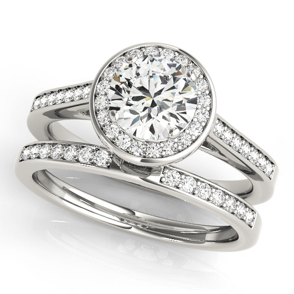 14K White Gold Round Diamond Engagement Ring