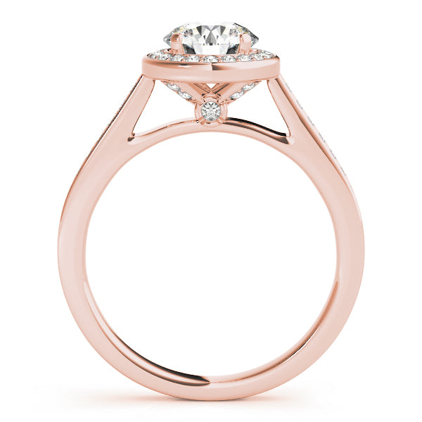 18K Rose Gold 1 ct Diamond Halo Ring
