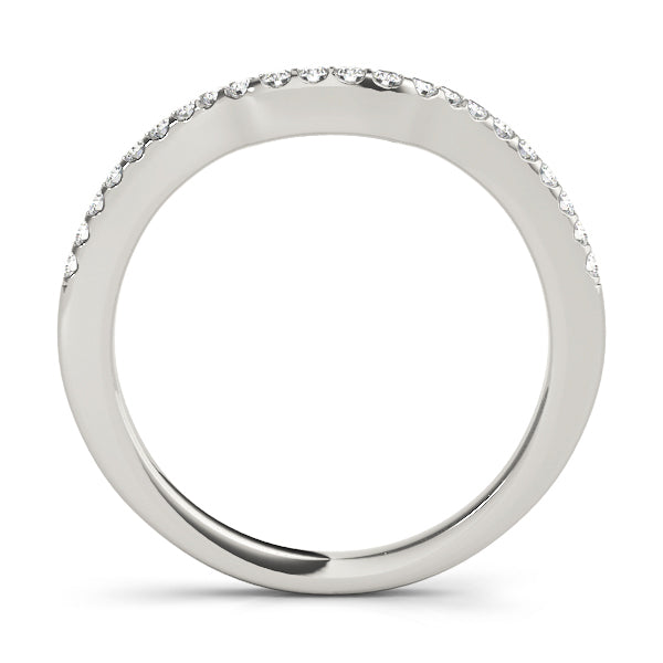 18K White Gold 0.18 CT Diamond Wedding Band