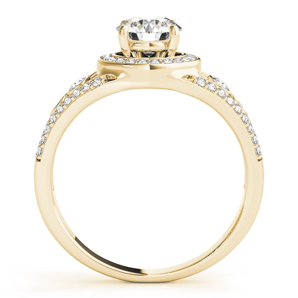 18K Yellow Gold 1 ct Diamond Halo Engagement Ring