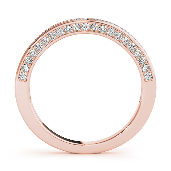 18K Rose Gold Round Diamond Wedding Ring