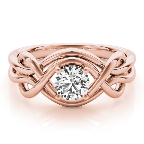 18K Rose Gold Diamond Love Knot Ring