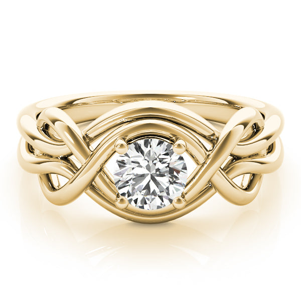14K Yellow Gold Diamond Love Knot Ring
