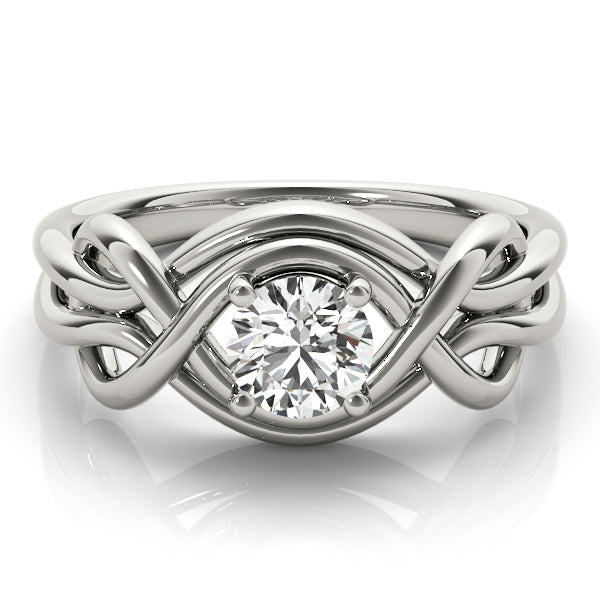 14K White Gold Diamond Love Knot Ring