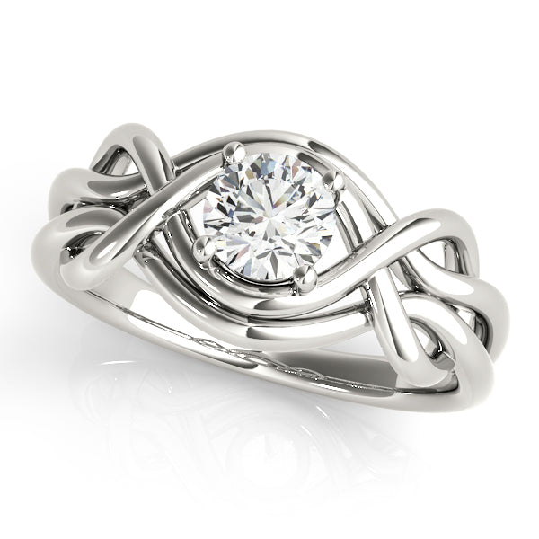 14K White Gold Diamond Love Knot Ring