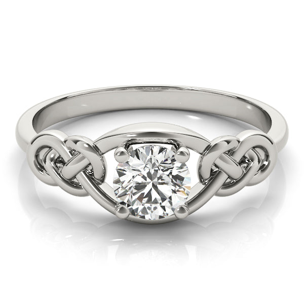14K White Gold Diamond Love Knot Ring