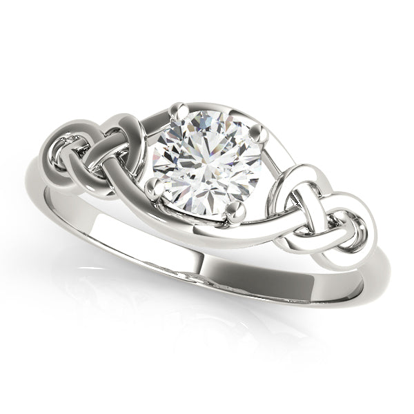 White Platinum 0.5CT Lab Diamond Love Knot Ring