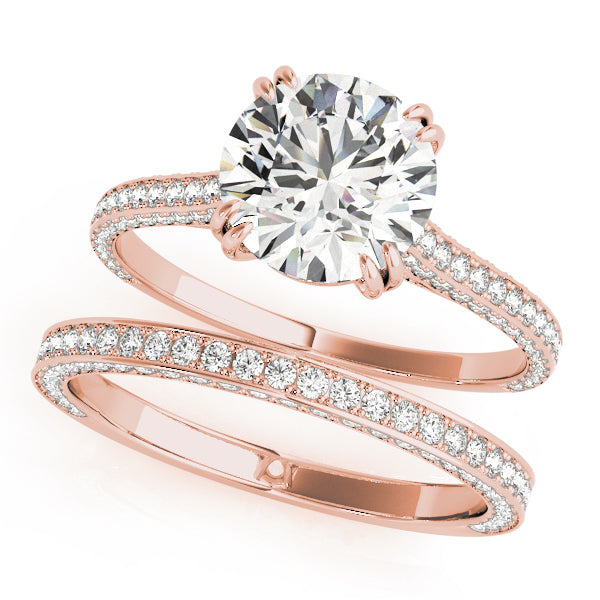 14K Rose Gold 1.5 ctw Diamond Engagement Ring