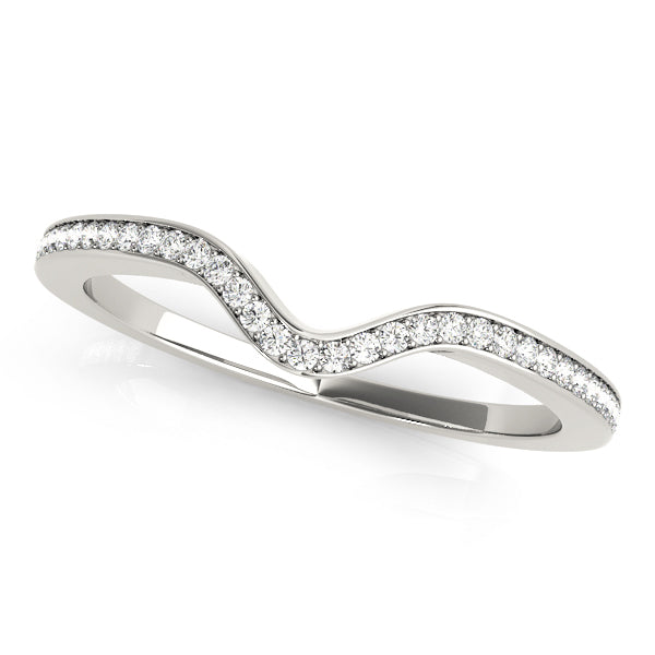 14K White Gold Multi-Diamond Wedding Band