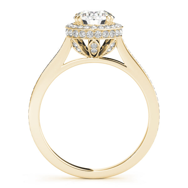 14K Yellow Gold 1.5 ctw Round Diamond Halo Ring