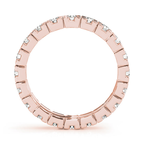 14K Rose Gold Multi-Diamond Wedding Band
