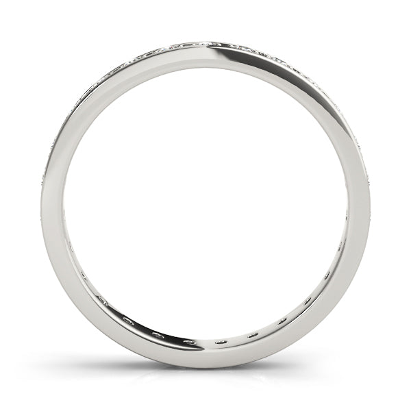 18K White Gold 1/4 ct Diamond Wedding Band