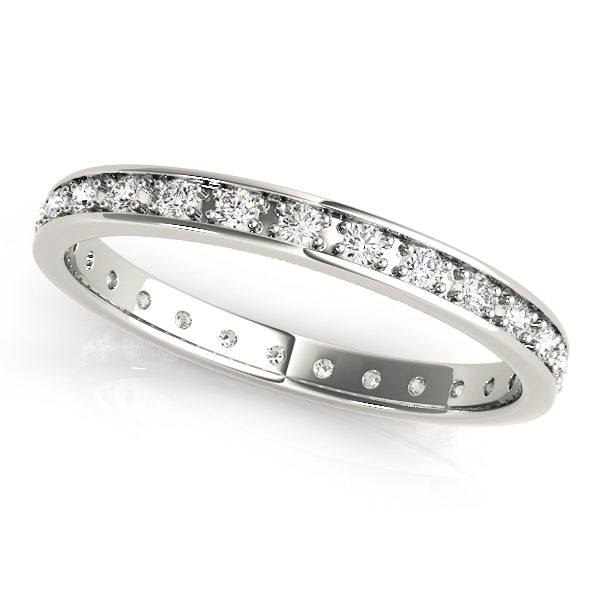 14K White Gold 0.24ctw Diamond Wedding Band