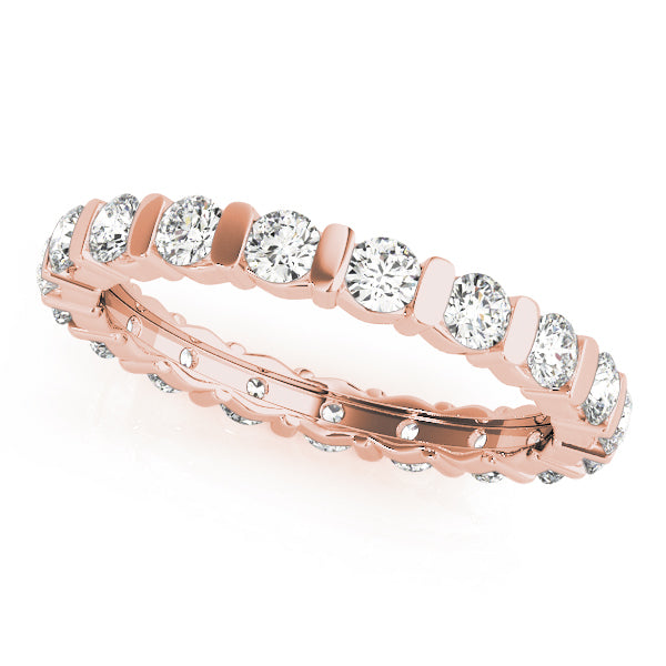 18K Rose Gold Multi-Diamond Wedding Ring