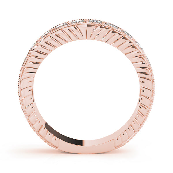 14K Rose Gold Round Diamond Wedding Ring