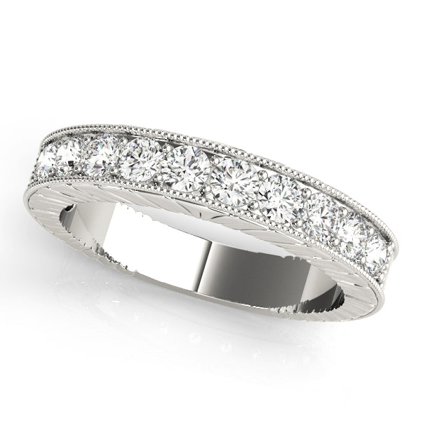 14K White Gold Multi-Diamond Wedding Band