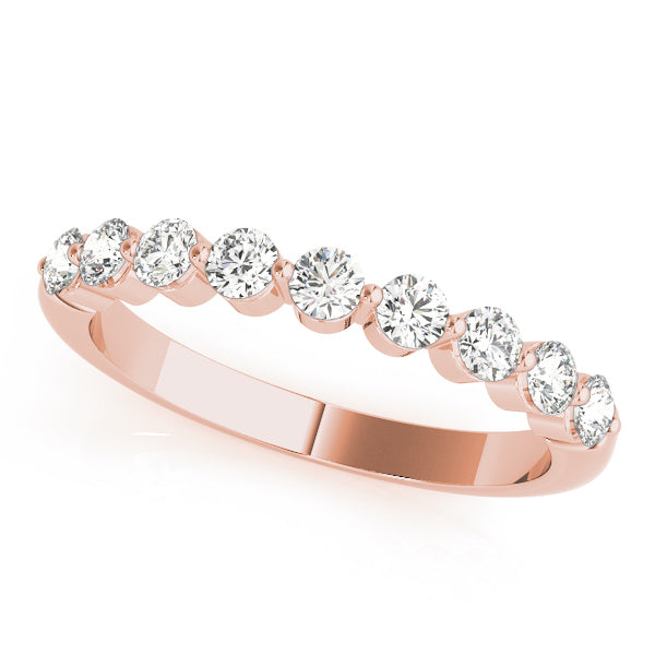 14K Rose Gold Round Diamond Wedding Ring