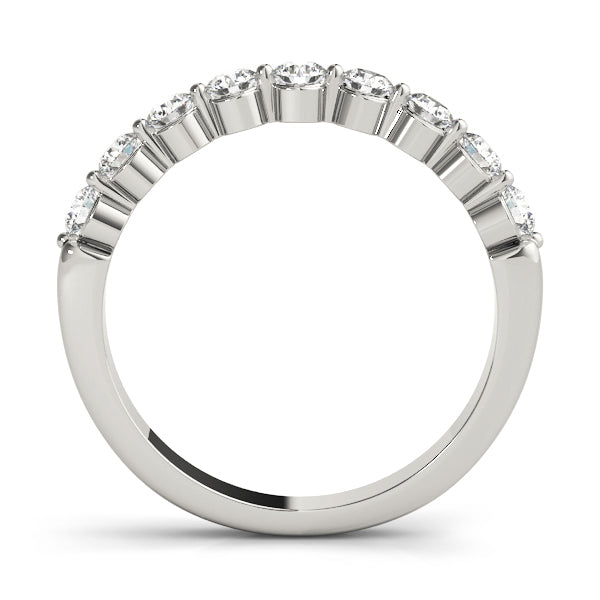Platinum 1/2 CT Diamond Wedding Ring, 9-Stone Design