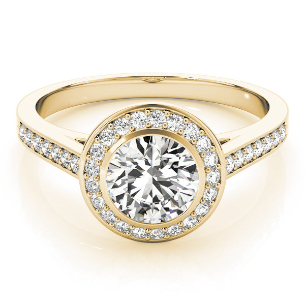18K Yellow Gold 1.25 ctw Diamond Halo Engagement Ring