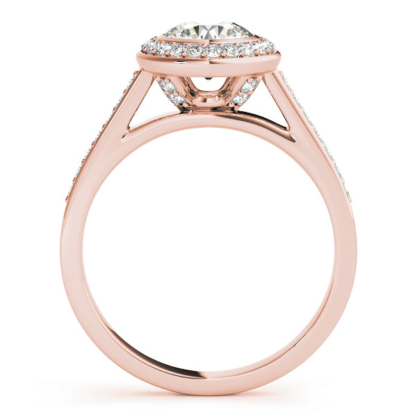18K Rose Gold 1.25 ctw Diamond Halo Engagement Ring