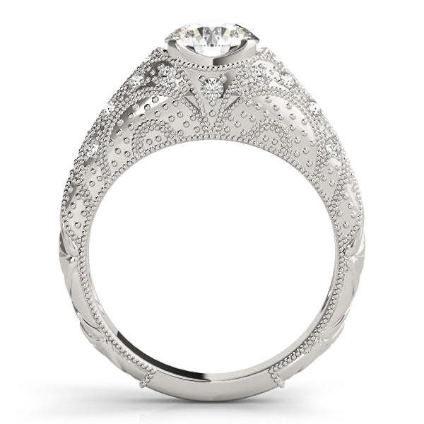 14K White Gold Vintage Diamond Engagement Ring
