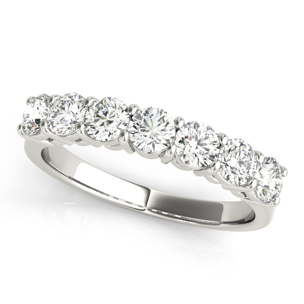 14K White Gold 7-Stone Diamond Wedding Ring