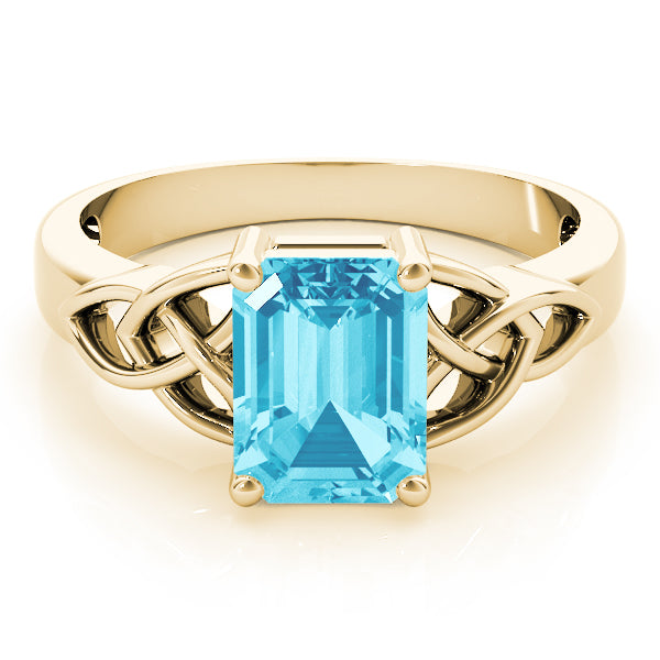 14K Yellow Gold Emerald Diamond Ring