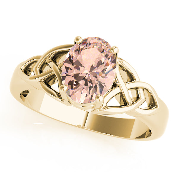 14K Yellow Gold Oval Diamond Fashion Ring