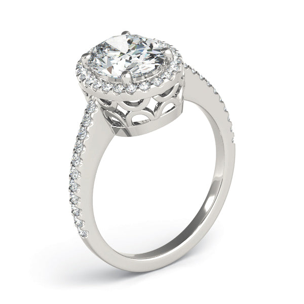 STYLE# 84606 - Oval Halo Pave Basket Diamond Engagement Ring