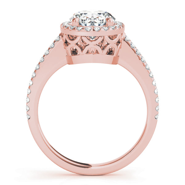Rose Gold 5/8 CT Diamond Oval Halo Engagement Ring